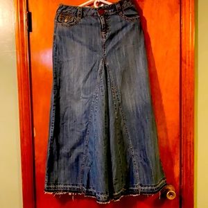 Kenzie blue Jean floor length skirt